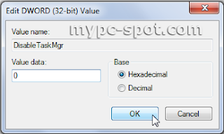 Edit Value Disbale Task Manager