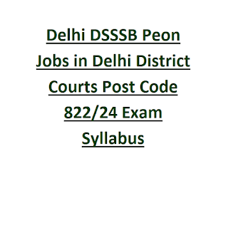 Delhi DSSSB Peon Jobs in Delhi District Courts Post Code 822-24 Exam Syllabus