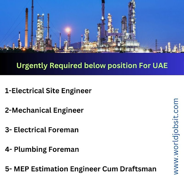 Urgently Required below position For UAE