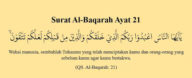 Surat Al-Baqarah Ayat 21: Arab, Arti, dan Tafsirnya