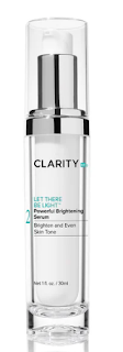 Image showcasing the ClarityRx Let There Be Light Powerful Brightening Serum bottle, emphasizing the elegant and slim container with precise dosage dropper, set against a soft, neutral backdrop.