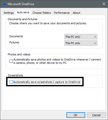 How to Automatically Save Screenshot to OneDrive