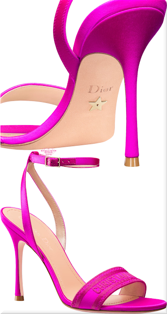 ♦Rani pink DIOR Dway embroidered satin and cotton heeled sandal #dior #shoes #pink #brilliantluxury