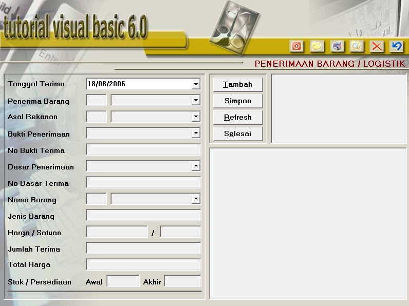 Source Coding Program Pengolahan Data Distribusi Barang Dan Pelaporan di VB6, Source Coding Program Pengolahan Data Distribusi Barang, Source Coding Program Pengolahan Data Distribusi Barang Di visual basic, Pengolahan Data Distribusi di VB6, Microsoft visual basic 6.