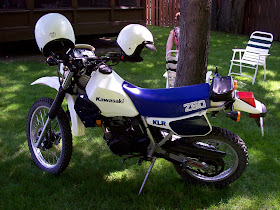 blue and white klr250 1986