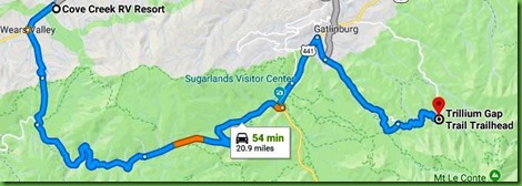 Map to trail head