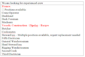 We are looking for experienced crew for