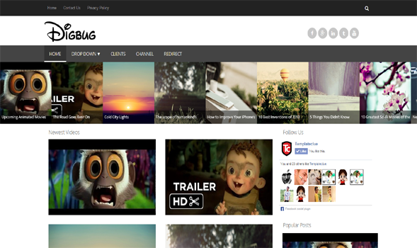 Digbug Video Responsive Blogger Template