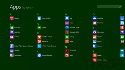 قائمة تطبيقات Windows 8