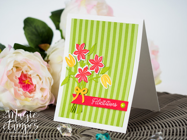 Carte de félicitations Stampin' Up! avec le jeu d'étampes Ravissant Bouquet