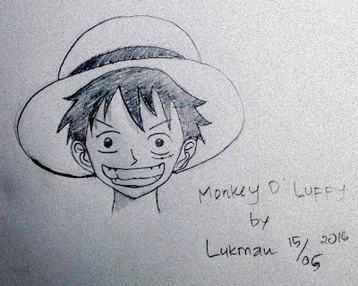 Menggambar Anime Monkey D Luffy One Piece