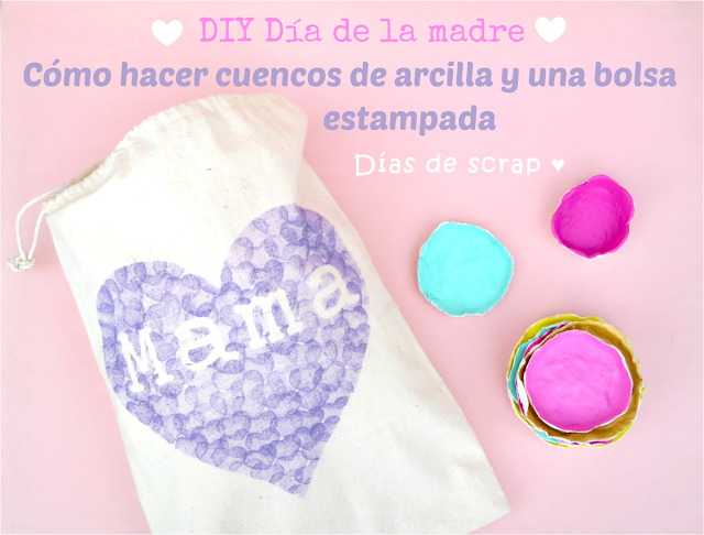  Diy -  Cuencos de arcilla + bolsa estampada