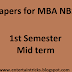 Past Papers for MBA NBS 2017 Batch  1st Semester - Mid Term Examination