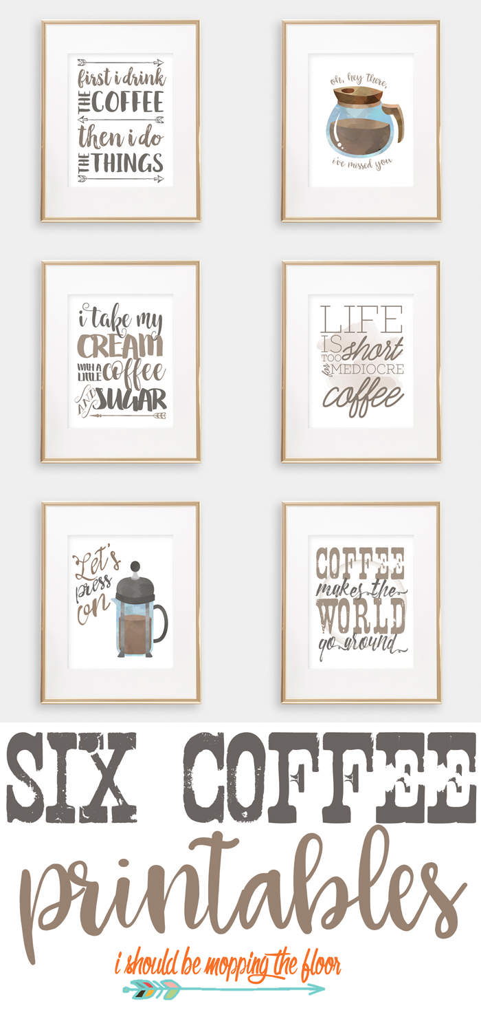 Six Coffee Printables | Six printables all about everyone's favorite beverage: COFFEE! 8x10 prints perfect for any decor. 