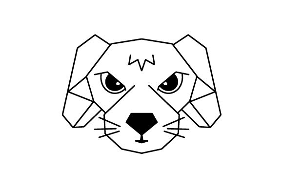 Polygon Dog Head SVG Cut Files