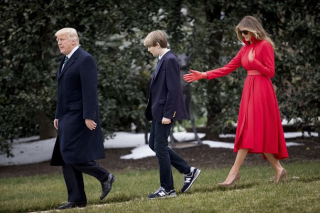 Barron Trump Makes Rare Appearance At White House