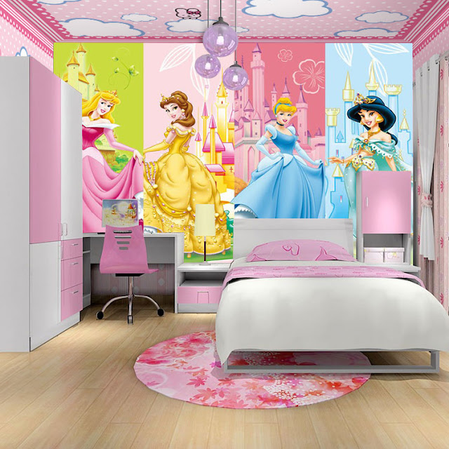 Disney princess wall mural Kids Room 3d Wallpaper Photo Wallpaper Princesses  castle