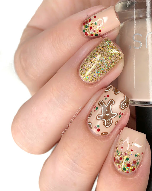 Gingerbread People Nail Art