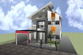 model rumah minimalis atap miring