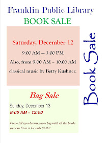 Library book and bag sale 12/12-12/13