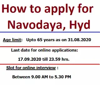 navodaya hyderabad vacancy 2020