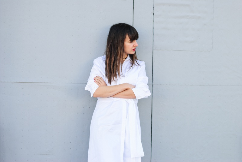 White Dress + Jeans Look