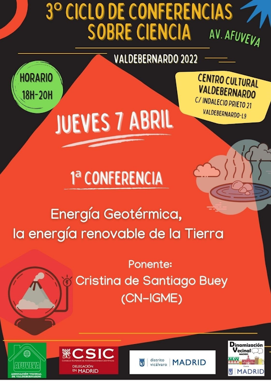 Conferencia sobre energía geotermica, 7 abril CC Valdebernardo