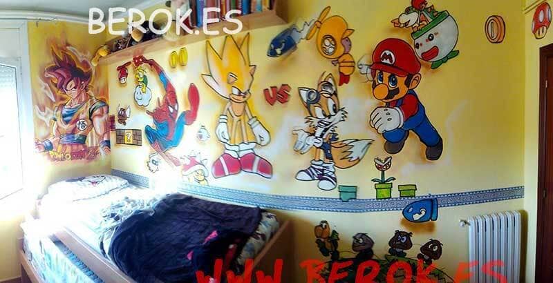 Murales infantiles Mario Bros habitacion
