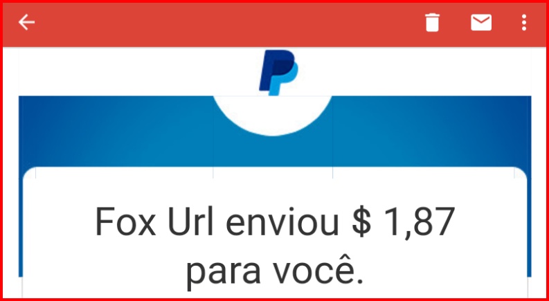 prova de pagamento do encurtador de links Fox Url