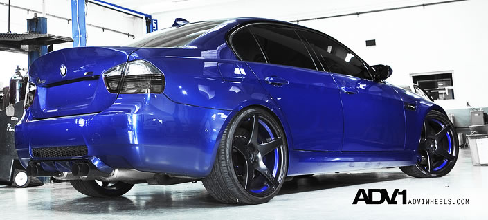 Black and Blue BMW M3 with the perfect mix of colors sitting on some ADV51