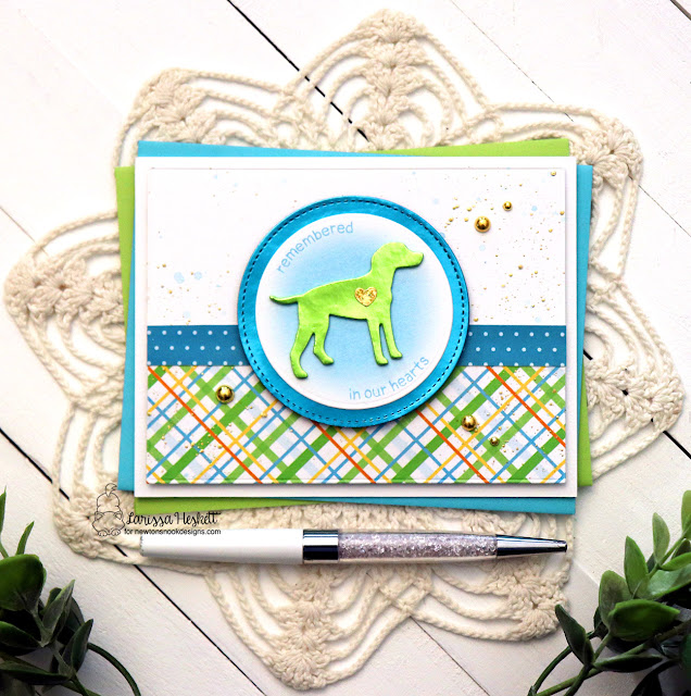 Newton's Nook Designs & Therm O Web Inspiration Week | Foiled Pet Sympathy Card by Larissa Heskett | Dog Silhouettes Die Set, Circle Frames Die Set and Furrever Friends Stamp Set by Newton's Nook Design with toner sheets and deco foil by Therm O Web #newtonsnook #handmade