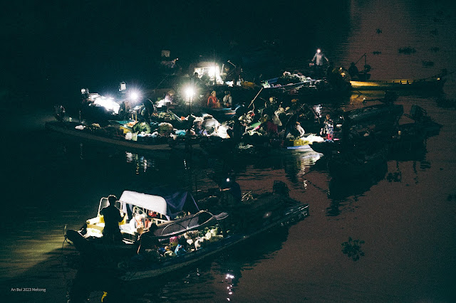 Early floating market in Mekong Delta