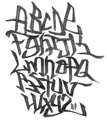 A graffiti alphabet design that is very simple but impressive and beautiful
