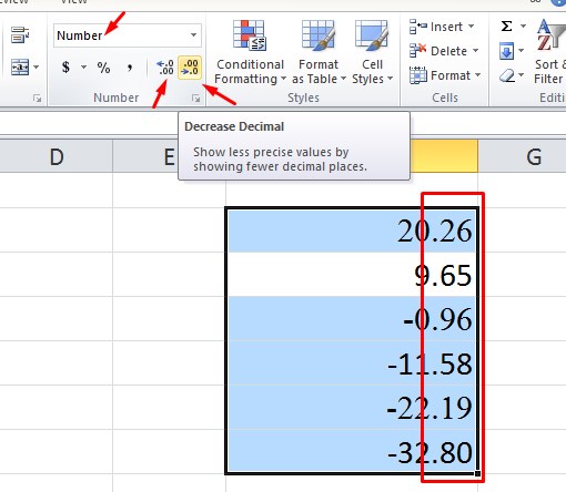 Pembulatan di Excel Menggunakan Increase dan Decrease Decimal