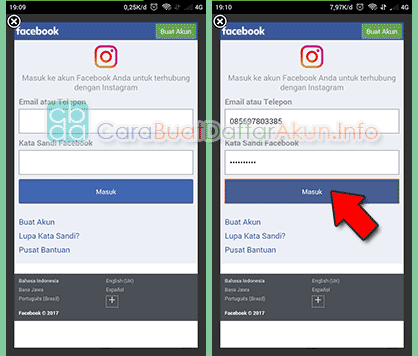 cara menghubungkan facebook dengan instagram lewat hp