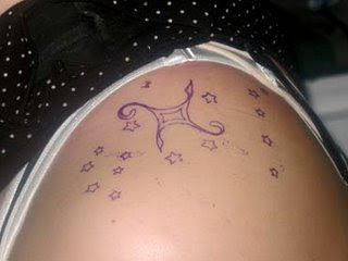 Gemini's Sign Tattoo With Stars