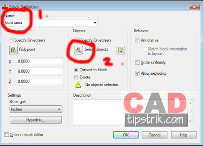 Cara Menggabungkan Objek 2D AutoCAD Dengan Fasilitas Make Block