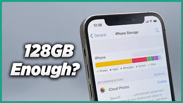 هل مساحة 128 جيجا تكفي على iPhone 15؟