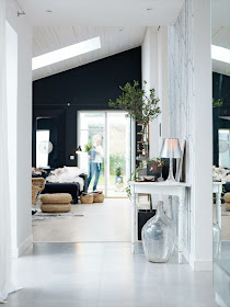black and white living room