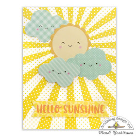 Doodlebug Design Easter Express Hello Sunshine Sun Ray Card by Mendi Yoshikawa