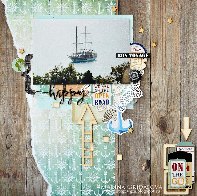 happy layout | I-Kropka DT @akonitt #layout #by_marina_gridasova #scrapbooking #ikropka #chipboard #monadesign