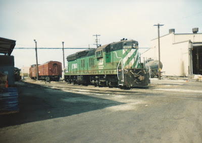 Burlington Northern SD9 #6198 at Interbay Yard in Seattle, Washington