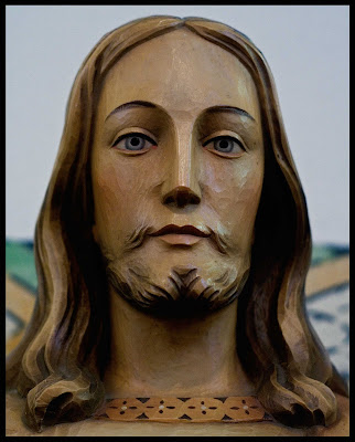 Wooden Carved Face of Jesus