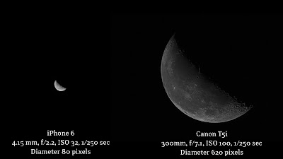 iphone vs dslr moon photo