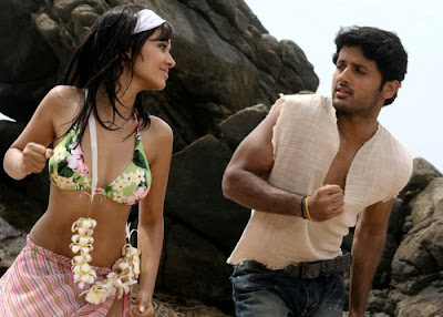 Nitin and Nisha Kotari in Bikini hot sexy stills from Adavi Movie