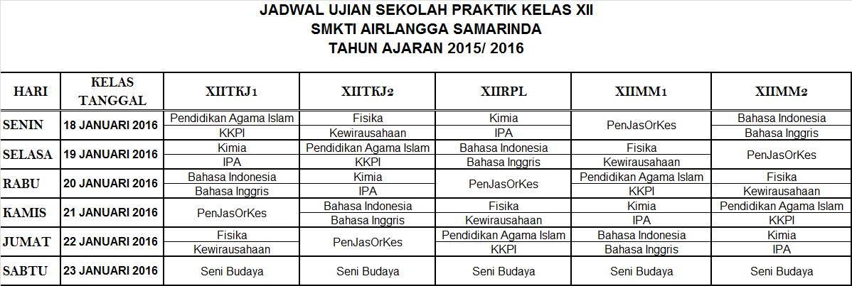 Cara Membuat Jadwal Ujian Semester - Kumn Tips