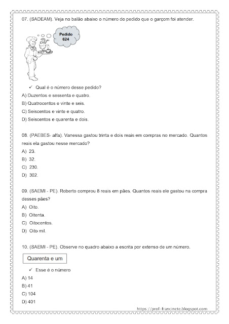 Simulado de Matemática 2º e 3º ano – Habilidade 02