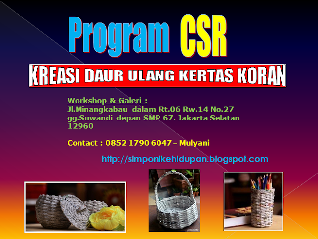 program csr kerajinan tangan kreasi kertas koran