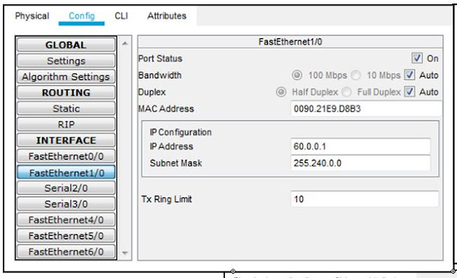 Setting Interface FastEthernet1/0