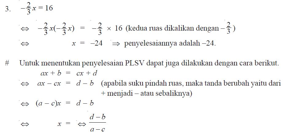 Pengertian dan Contoh Soal Persamaan Linear Satu Variabel 